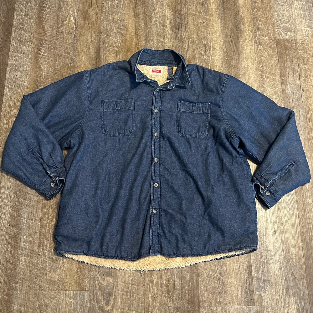 Wrangler Blue Denim Sherpa-Lined Jacket